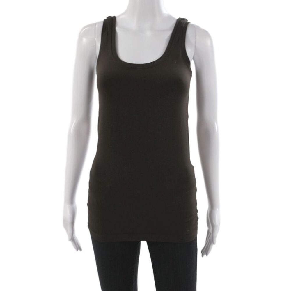Bordeaux Womens Basic Tank Brown Scoop Neck Sleeveless Pullover Size One Size